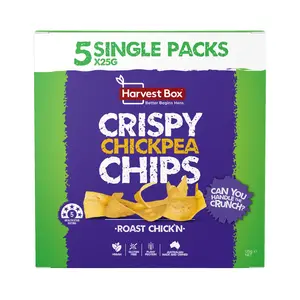 Snack Đậu Gà Vị Gà Nướng, Crispy Chickpea Chips, Roast Chicken, 5 Gói (125g) - HARVEST BOX